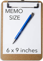Mini Clipboard 6" x 9" (Set of 12) Memo Clipboard | Small Clipboards 6x9 with Low Profile Clip, Mini Clipboards 6x9, Little Clipboards Half Size | Office, Teacher, Classroom & Back to School Supplies