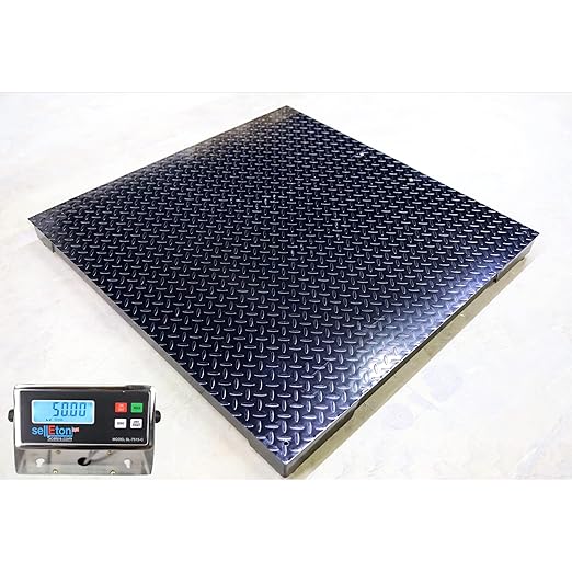 Liberty Scales Heavy Duty Industrial 48" x 48" Floor Scale with Printer Accurate Digital Pallet Scales for Warehouse or Shipping Weighing (2000 lbs x 0.5 lb)