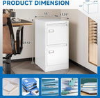 2 Drawer File Cabinet with Lock Metal Vertical Filing Storage Cabinet Office Home Steel Vertical File Cabinets for A4 Legal/Letter Size Narrow File Cabinet Locked,Assembly Required