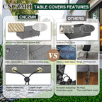 Heavy Duty Patio Furniture Covers Waterproof, 600D Outdoor Furniture Cover Waterproof for Sectional Sofa Couch, Outdoor Dining Table and Chair Set Covers 56''L x 32''W x 28''H, Grey