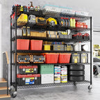 PrimeZone 6 Tier 80.7" H x 55.5" W x 24" D Wire Shelving with Wheels 3600lbs NSF Certified Storage Shelves Heavy Duty Metal Shelf Adjustable Rolling Rack Commercial Garage Restaurant Warehouse 3pcs