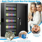 125 Keys Key Lock Box Wall Mount, Anti-Theft Key Organizer with Colored Key Tags and Key Drop Slot, Conveniently Key Cabinet for Car Garage House Rental Office Business