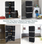 Sunnydaze Lockable Storage Cabinet - Indoor or Garage Storage Cabinet with 4 Adjustable Shelves - 72" H - Garage, Office, Home, Laundry Room - Charcoal