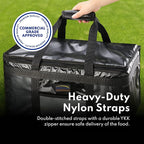 New Star Foodservice 1028690 Commercial Quality Insulated Food Delivery Bag Full-Size, (21.5" W x 11" H x 12.5" D), Black