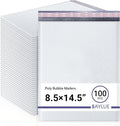 White 8.5x14.5 Inch Poly Bubble Mailers #3 | Self Seal Large Padded Envelopes | Air Cushioned Bubble Mailer | Usable Size 8.5x13.5 Inch | Waterproof Lightweight Mailing Shipping Bags | 100 Pack Bulk