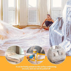 Pre-Taped Masking Film 4 Pack 59 in x 65 feet Rolls, Tape and Drape, Painters Plastic Drop Cloth for Automotive Painting Covering, House Decoration Furniture Floor Dustproof Cover