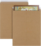 Natural Brown Kraft Rigid Mailers, 17 x 21 Inches. Pack of 5 Paperboard Envelopes. Sturdy Stay Flat Mailers with Self-Seal Closure. Recyclable Hard Envelopes for Mailing. Stayflat Mailer