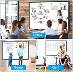 H-Qprobd 48"x36" Magnetic White Board Dry Erase Wall Mount Whiteboard - Office Home Classrooms White Board Hanging Writing Board with Black Aluminum Frame
