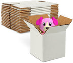 MT Products 4" x 4" x 4" Corrugated White Cardboard Shipping Boxes - Mailing Boxes for Shipping - Mailer Boxes For Shipping - Packaging Boxes (Pack of 15) - Made in the USA