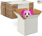 MT Products Sturdy White Corrugated Cardboard Shipping Boxes 5" x 5" x 5" - Small Mailing/Moving Boxes for Transport - Pack of 10