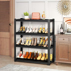 Storage Shelves, Garage Metal Shelving Unit, Adjustable, Double-Layer Column with Reinforced Ribs, Heavy-Duty, Capable of Bearing 600-3600 lbs (Black, 47''W*24''D*54''H, 4-Tier)