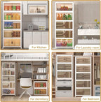 Extra Large Stackable Storage Bins with Lids & Wheels, Foldable Plastic Storage Bins (White, 480QT-120QT/30GAL*4Pack)