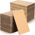 100 Pcs Corrugated Cardboard Sheets Set Corrugated Packaging Pads Paper Flat Cardboard Filler Inserts Sheet Pads Rectangle for Delivering Packing Separators Art Crafts Supplies (Brown, 4 x 6 Inch)