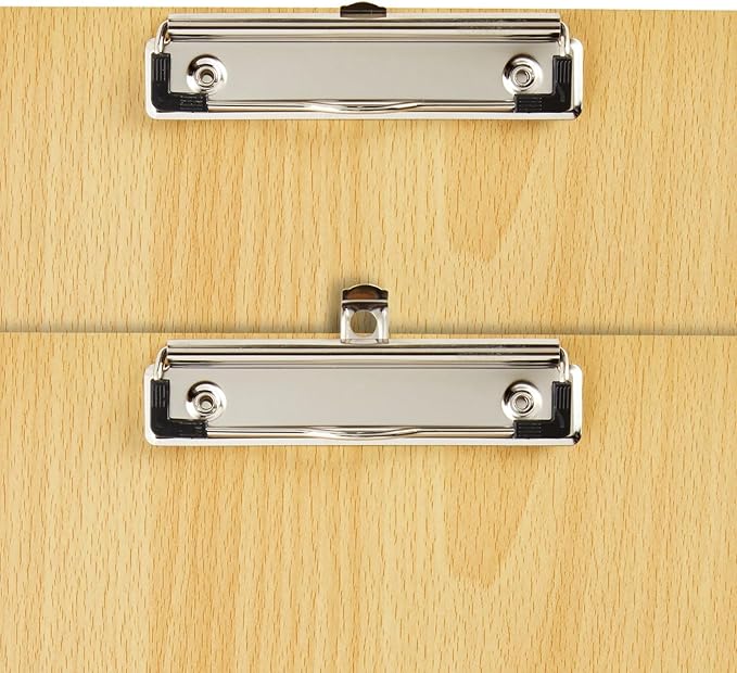 Extra Large Clipboard Pack - 4 Tabloid Clipboards, Extra Large 11.5 x 17.5 in Wooden Ledger - Solid Hardwood & Metal Low-Profile Clip with Hook for Classroom & Office Use