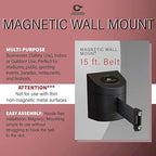 Crowd Control Warehouse - CCW Series WMB-220 Magnetic Wall Mount Retractable Belt Barrier - 15 Foot, Red with"Danger - Keep Out" White Letters Belt with Yellow ABS Case