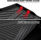 LASFIT Cargo Mat & Backrest Mats for Kia Carnival 2026 2025 2024 2023 2022 / Kia Carnival Hybrid 2025-2026, All Weather TPE Custom Fit Car Trunk Mats Cargo Liners Accessoires, Black