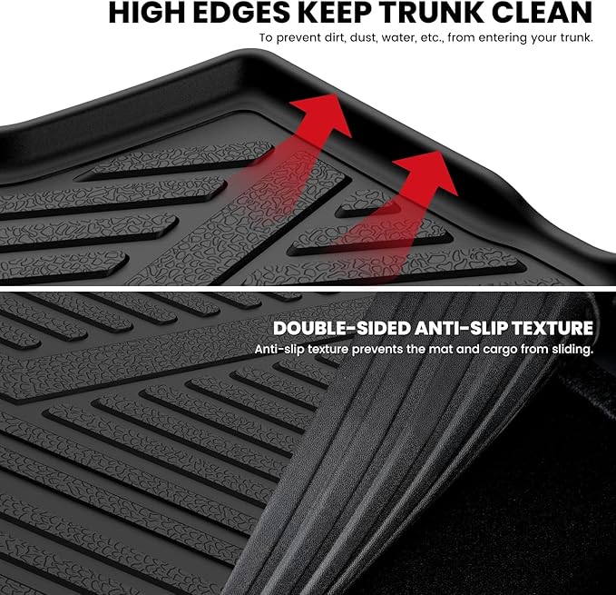 LASFIT Cargo Mat & Backrest Mats for Kia Carnival 2026 2025 2024 2023 2022 / Kia Carnival Hybrid 2025-2026, All Weather TPE Custom Fit Car Trunk Mats Cargo Liners Accessoires, Black