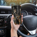 Car Registration and Insurance Holder,Leather Vehicle Glove Box Organizer Wallet for Document, for any Car,Truck,Motorcycle,Driver License,Trailer or Boat,Men & Women,Leaf Hunting Camo Forest Deer