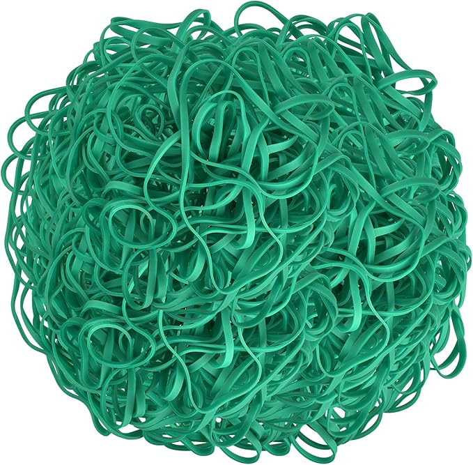 Large Heavy Duty Latex Rubber Bands 12 Inches Trash Can Bands Strong Elastic Bands for Office Supply, File Folders, Cat Litter Box, 60 Pack (Green)
