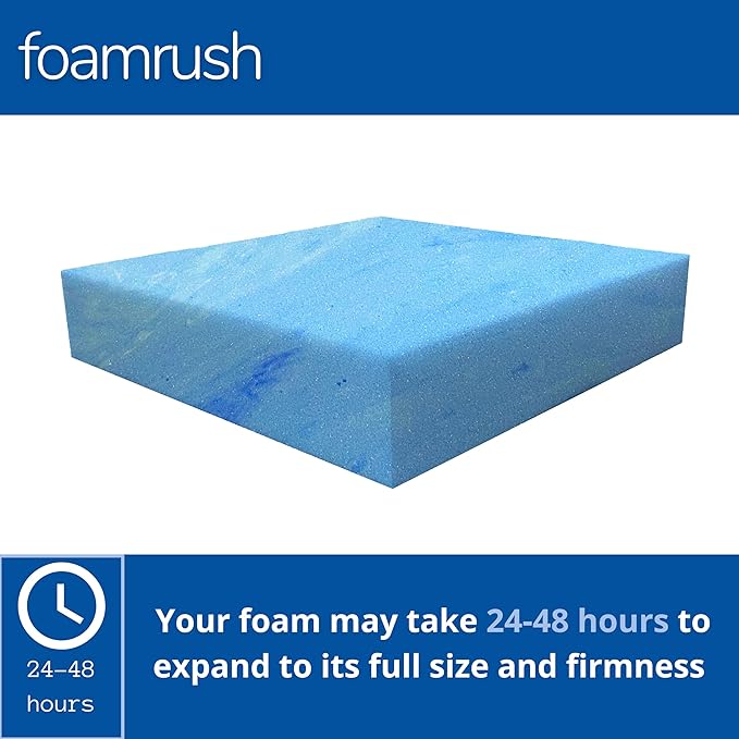 FoamRush 1 x 24" x 27" Gel Only Upholstery Firm Foam Soft Support (Chair Cushion Square Foam for Dinning Chairs, Wheelchair Seat Cushion Replacement)