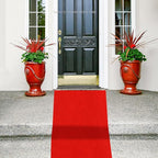 Preboun 3.9 x 60 ft Carpet Runner for Party Felt Runway Rug Runner Rug with Carpet Tape for Halloween Wedding Christmas Xmas Thanksgiving Outdoor Accessories Wedding Party Hallway(Red)