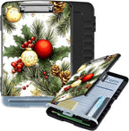 Clipboard with Storage Box & Pen Holder,Heavy Duty Clip Boards 8.5x11 for Nursing,High Capacity,School & Office Supplies,Christmas Ornaments Pinecones