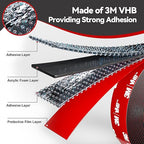 2 Rolls Car Double Sided Tape High Temperature Resistant Heavy Duty, Made of 3M, 19.7 Ft X 0.6 ", Strong Adhesion and Multi-Purpose Automotive Parts Mounting Tape