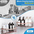 EUDELE 5-Pack Rustproof Stainless Steel Shower Caddy – No Drill Adhesive Bathroom Organizer with Large Capacity, Spacious Shower Shelves for Inside Shower, Kitchen & Home Decor Storage-XL Size