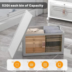 Extra Large Stackable Storage Bins with Lids & Wheels & Door, 416QT-52QT/13GAL*8Pack Foldable Collapsible Closet Organizers, Plastic containers drawers for bedroom Dorm