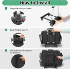 LoDrid Rolling Cleaning Bag with Detachable Trolley, Portable Cleaning Cart on Wheels for Supplies, Professional Caddy with Shoulder Strap for Housekeepers, Black (Patent Design)