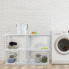 Gracious Living 3 Shelf Knect-A-Shelf Solid Light Duty Storage Unit 12 x 24 x 33 Organizer for Home, Garage, Basement & Laundry, White