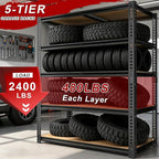 Garage Racks for Storage，5-Tier Adjustable Garage Shelving Storage Shelves,2400LBS Capacity Heavy Duty Shelving for Carport Warehouse Basement,72" H x40 W x20 D