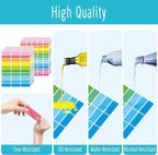 360 PCS Removable Labels, 14 Colors Self-Adhesive Rectangular Stickers Water/Oil/Tear Resistant with Perforation Line for Food Containers Kitchen Restaurant Storage Organization (8 Sheets, 2 Sizes)