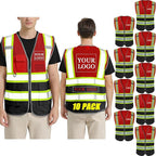 BeautyWill Custom Logo Safety Vest Class 2 High Visibility Reflective Vest for Men - Personalized Logo Team Vest