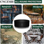 Heavy Duty Patio Furniture Covers Waterproof, 600D Round Outdoor Furniture Cover Waterproof for Sectional Sofa Couch, Outdoor Dining Table and Chair Set Covers 84"DIA x 28"H, Black