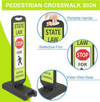 OrangeStar 43" Pedestrian Crossing and Stop Sign, 2-Pack Double-Sided Reflective Safety Signs with Water-Filled Base for School Zone, Traffic Control, Driveway
