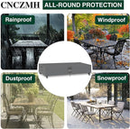 Heavy Duty Patio Furniture Covers Waterproof, 600D Outdoor Furniture Cover Waterproof for Sectional Sofa Couch, Outdoor Dining Table and Chair Set Covers 140''L x 80''W x 32''H, Grey
