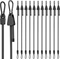 Bungee Cords with Hooks, Upgrade 36 inch Adjustable Bungee Cords with Carabiner Hooks, Easy to Adjust from 7'' to 36'' Elasticity UV-Resistance Bungee Straps Heavy Duty for Bike, Cargo, Tent, 12 Pack
