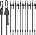 Bungee Cords with Hooks, Upgrade 36 inch Adjustable Bungee Cords with Carabiner Hooks, Easy to Adjust from 7'' to 36'' Elasticity UV-Resistance Bungee Straps Heavy Duty for Bike, Cargo, Tent, 12 Pack
