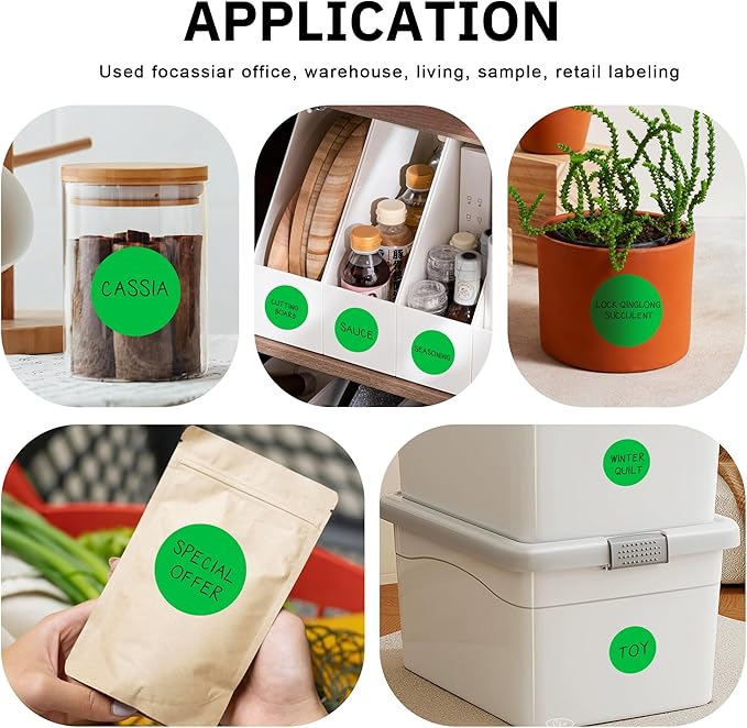 Easy to Use 2 Inch Green Multi-Purpose Round Coding Labels, 4 Rolls 2000 PCS Circle Strong Adhesive Sticker for Office,Inventory, Organizing