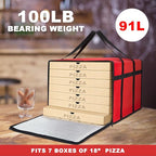 Maxcheck 2 Pcs Insulated Pizza Delivery Bag 24 x 24 x 14 Inch Pizza Warmer Bag Carrier Reusable Insulated Cooler Boxs Winter Food Delivery Carrier for Personal and Professional Use (Red)