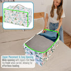 VENO 6 Pack Moving Bags and Large Christmas Decoration Storage Bins with lids. Alternative to Moving Boxes, Packing Supplies for College. Heavy Duty Totes (Pastel Forest, 6 Pack)