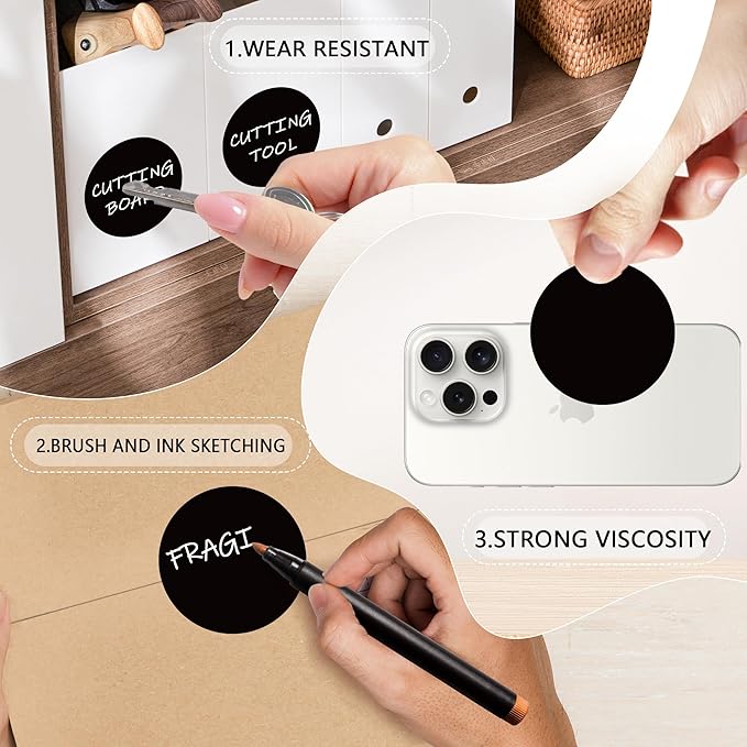 2 Inch Black Circle Stickers 500 Pcs,Permanent Color Coding Dots for Office Home Organization, File Classification,Multipurpose Labels