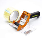 Rapid-Replace Packing Tape Dispenser Gun with Tape and Extra Blade, 2IN(50mm) Lightweight Ergonomic Industrial Handheld Tape Cutter for Carton, Packaging and Box Sealing (Orange)
