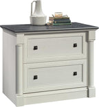 Sauder Palladia 2 Drawer File Cabinet, Lateral Filing Cabinets for Home Office, Hanging File Folders Organizer, Interlocking Drawers, in Glacier Oak Finish