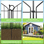 Decorative Garden Fence 40in (H) x12ft (L), 5 Pack No Dig Fence Animal Barrier for Dog with Lock, Arched Flower Bed Edging, Wire Border Panel Fencing for Yard Patio Outdoor Decor
