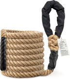 Climbing Rope Gym Workout - 10FT 15FT 20FT 25FT 30FT 35FT Heavy Duty Jute Thick Ropes for Adults Strength Training Outdoor Tree Swing Indoor Home Fitness Exercise - 1.5 Inch