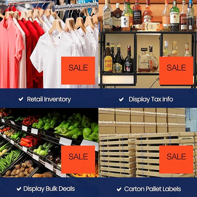 Perco Red Sale Pricing Labels for Monarch 1136 Price Gun – 3 Sleeves, 24 Rolls Value Pack - 42,000 Price Marking Labels – with Ink Rolls Included