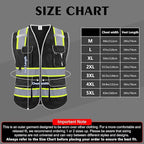 Reflective Safety Vest for Men Women, High Visibility Safety Vest with 8 Pockets Zipper Front, Meets ANSI Standards