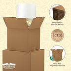 The Boxery Cube 8 x 8 x 8-inch Corrugated Cardboard Boxes, Small | Pack of 25 for Shipping, Moving, and Storage, Curbside Recyclable, Strong Wholesale Bulk Boxes